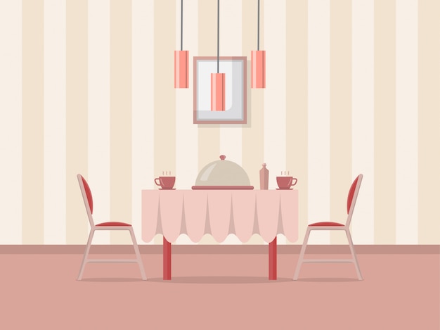 dark dining room illustration