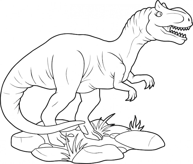 恐竜アロサウルス プレミアムベクター