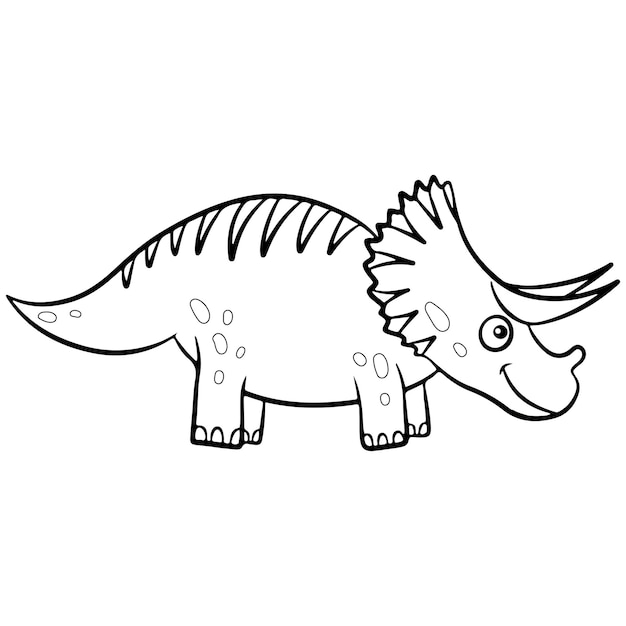 Premium Vector | Dinosaur. black and white vector illustration for ...