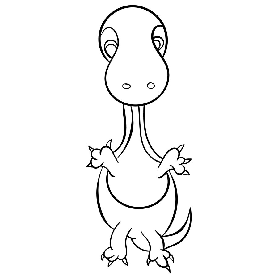 Premium Vector | Dinosaur cartoon coloring page for kids premium vector