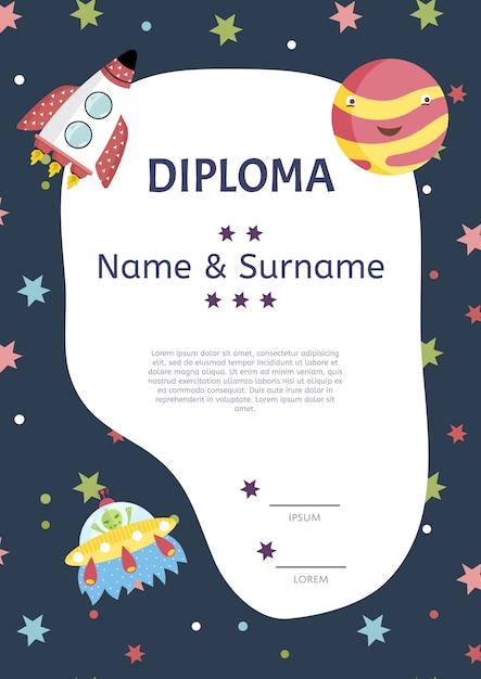 Premium Vector | Diploma cartoon vector template