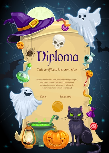 Premium Vector | Diploma certificate template of kids education ...