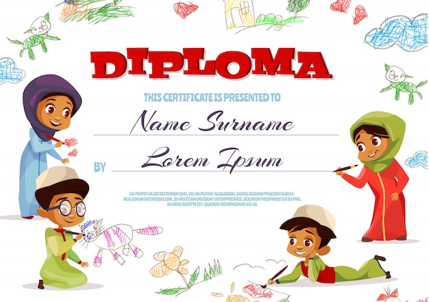 Preschool Diploma Template Word from image.freepik.com