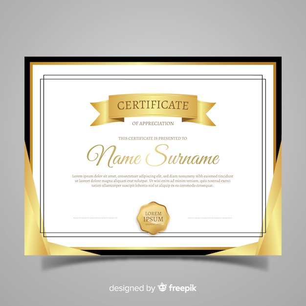 Free Vector | Diploma template with golden elements