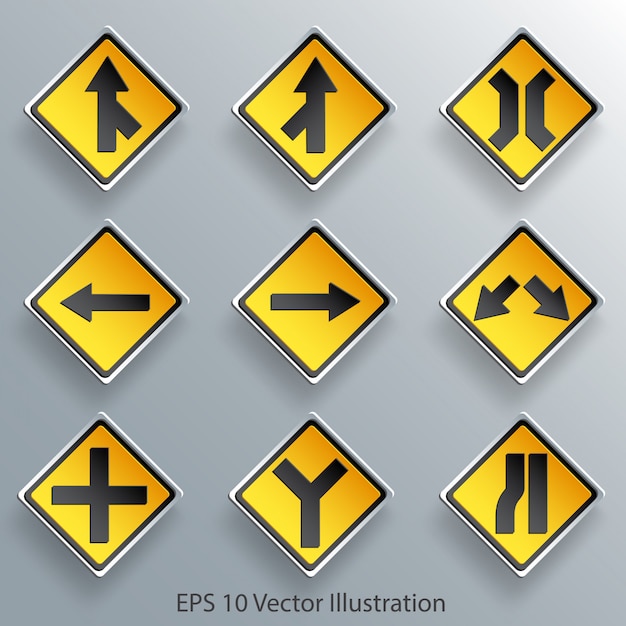 Premium Vector | Direction traffic sign