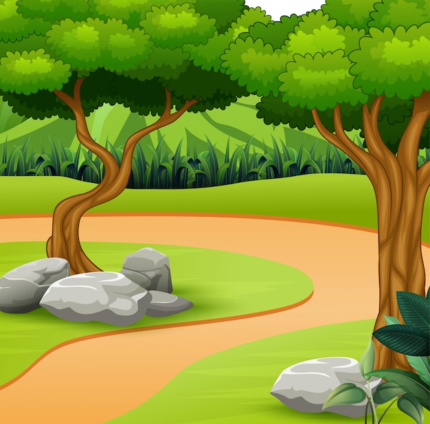 Download A dirt path in the nature background | Premium Vector