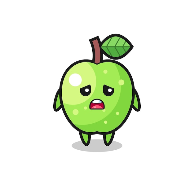 premium-vector-disappointed-expression-of-the-green-apple-cartoon