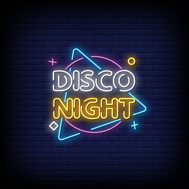 Premium Vector Disco Night Neon Signs Style Text