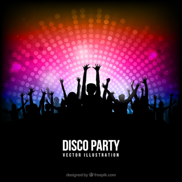 Disco Party poster with silhouettes