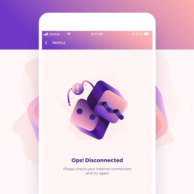 Disconnected empty state design Premium Vector