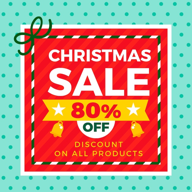 Free Vector | Discount for christmas in flat design