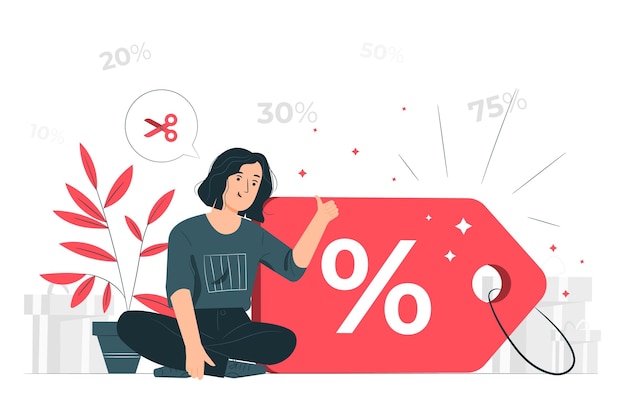 Discount concept illustration Free Vector