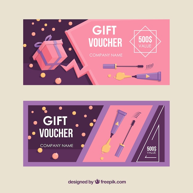 Discount coupons on beauty products Vector Free Download