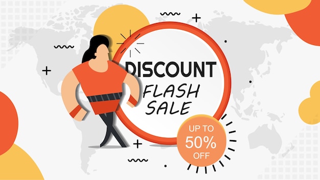Premium Vector | Discount flash sale up to 50% off