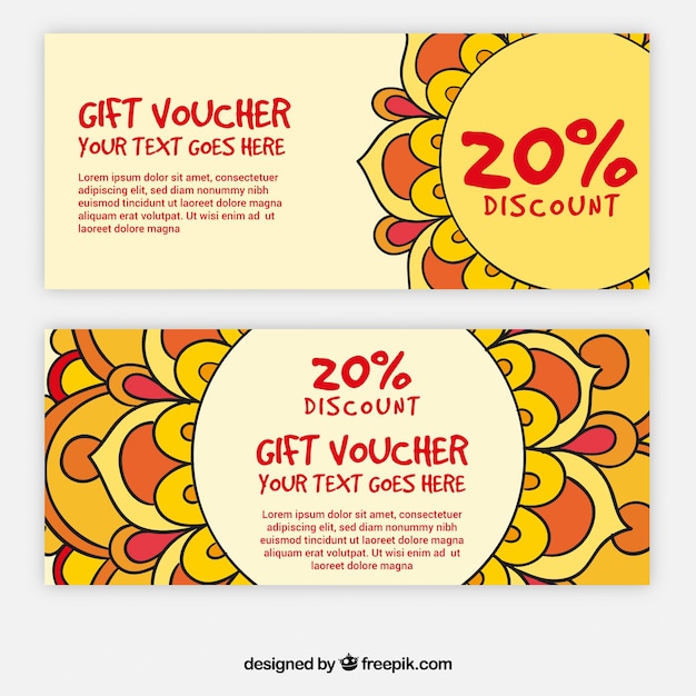 Discount floral coupons Vector Free Download