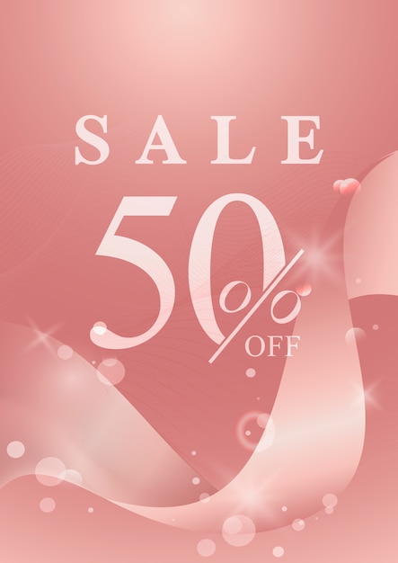 Discount poster with wave abstract vector Free Vector