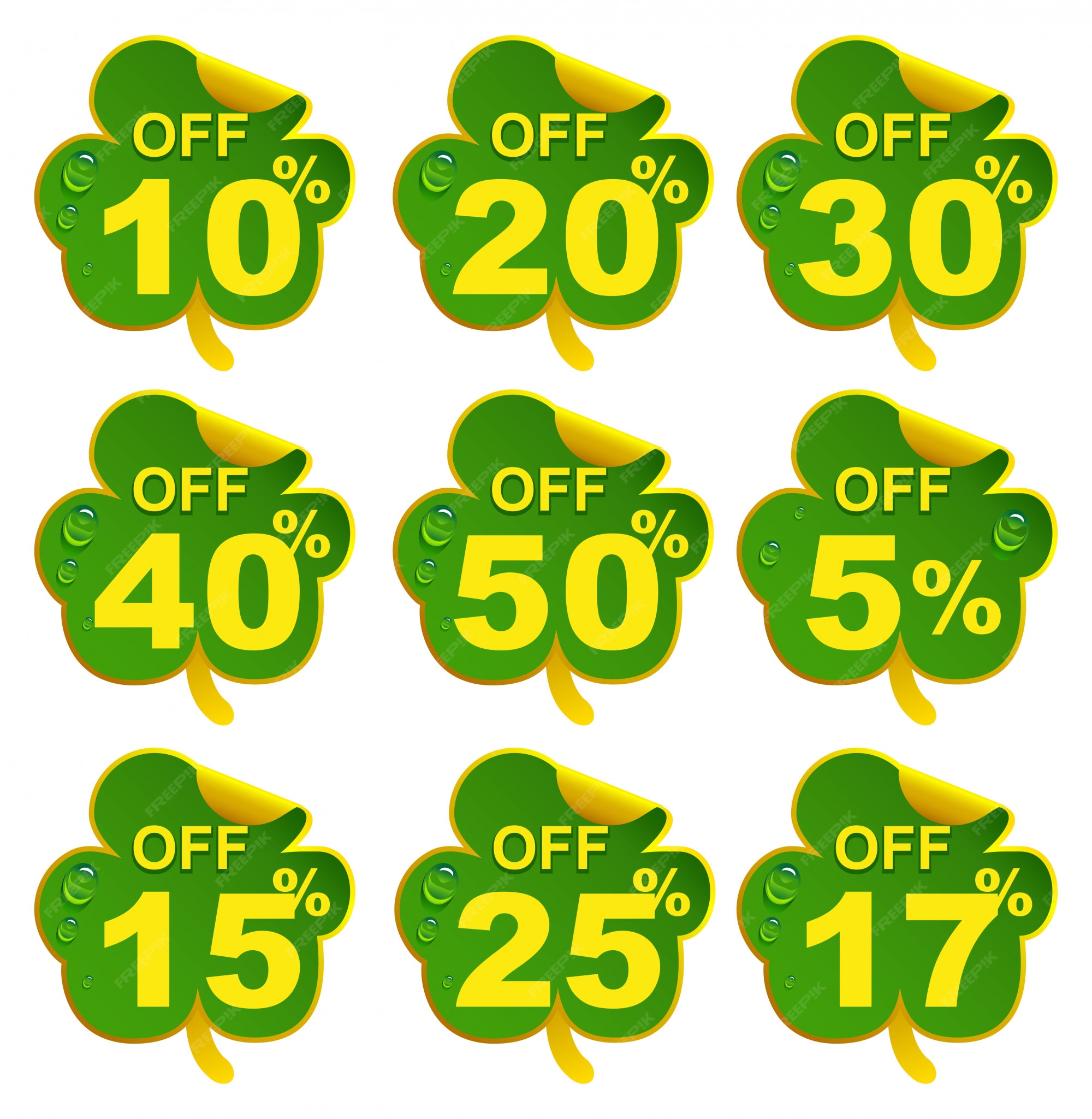 premium-vector-discount-sale-leaf-clover-10-percent-offer-in-st