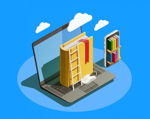 Distance course isometric Free Vector