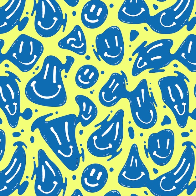 Premium Vector | Distorted smile emoticon pattern