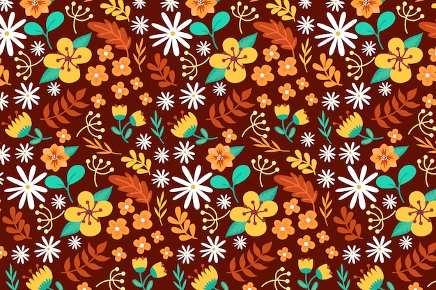 Ditsy colorful floral wallpaper Vector | Free Download