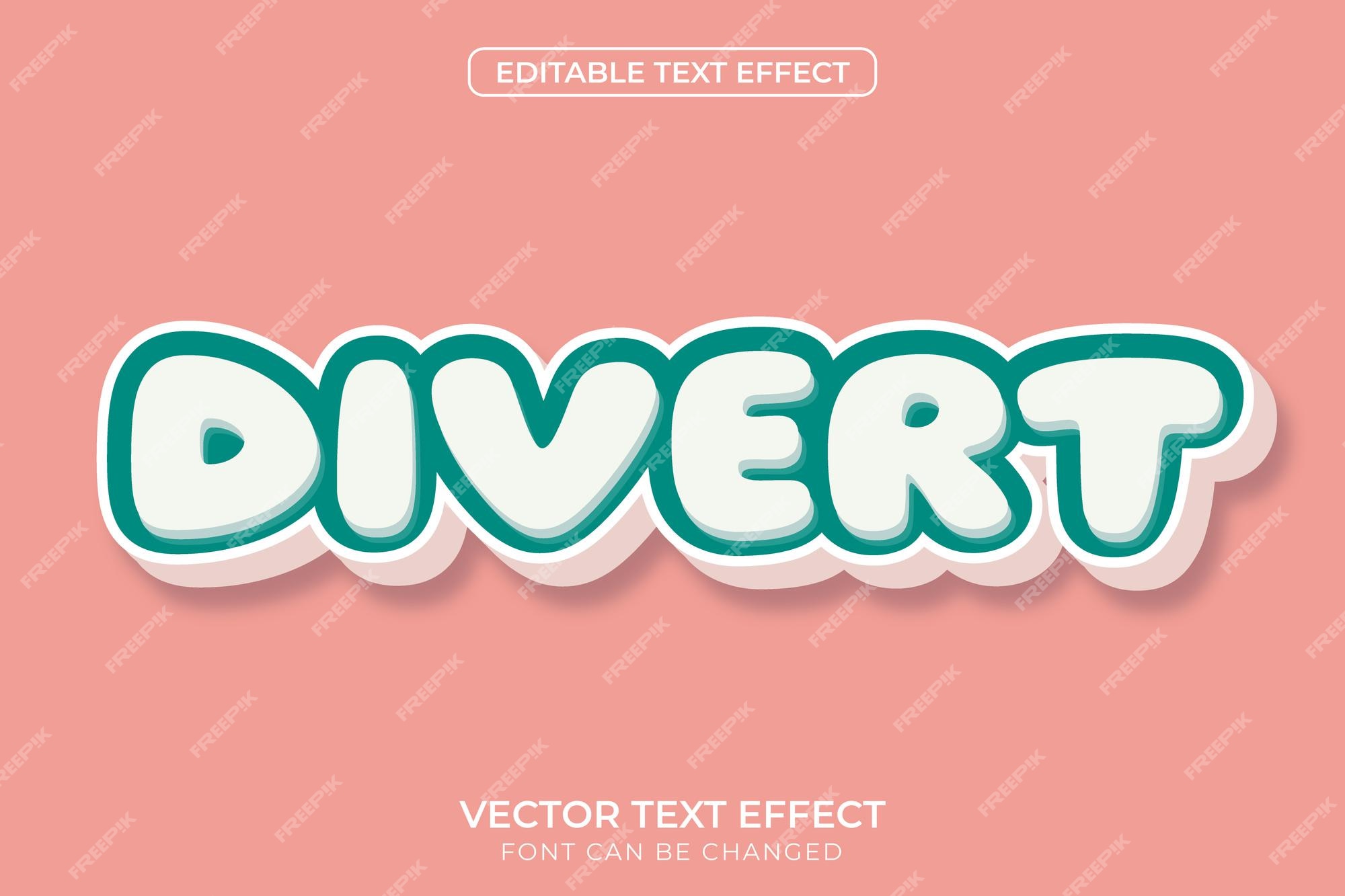 premium-vector-divert-text-effect