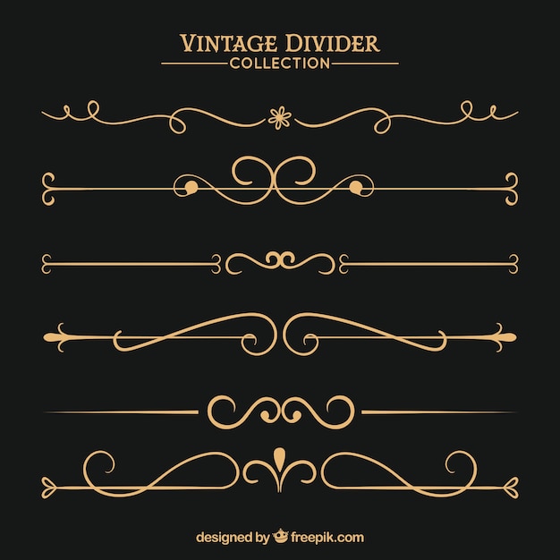 Download Free Vector | Dividers collection in vintage style