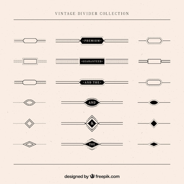 Download Dividers collection in vintage style | Free Vector