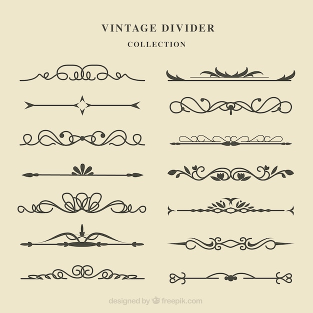 Free Vector Dividers Collection In Vintage Style