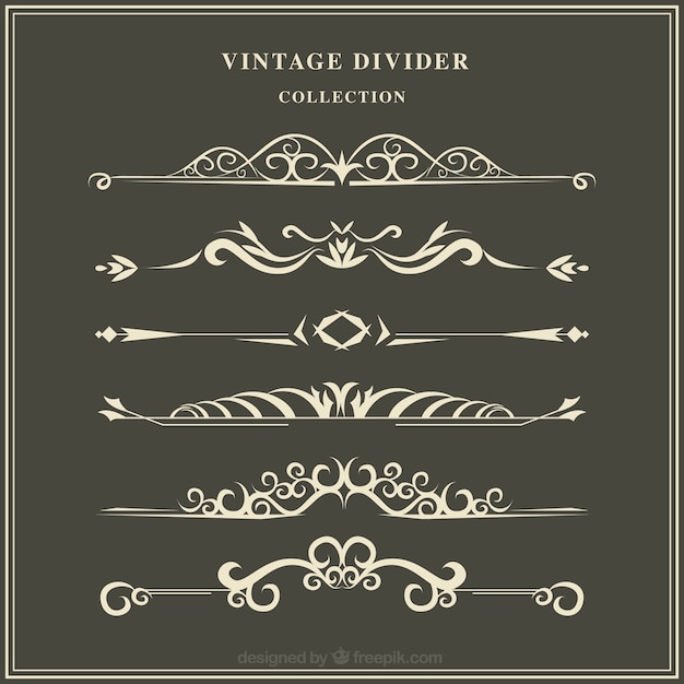 Download Dividers collection in vintage style | Free Vector