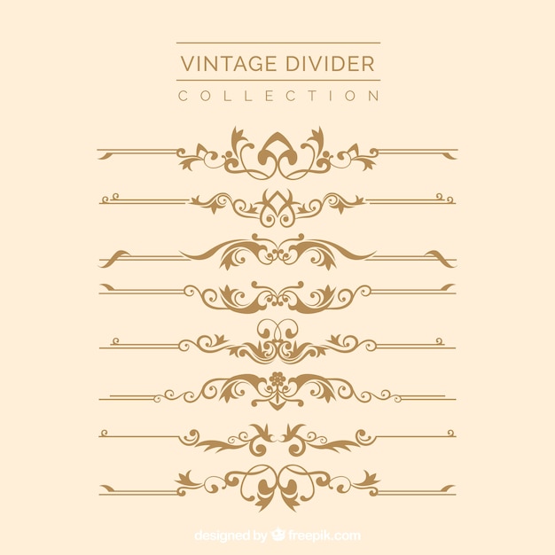 Download Dividers collection in vintage style | Free Vector