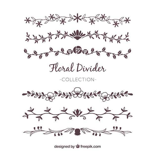 Download Free Vector | Dividers collection with floral ornaments