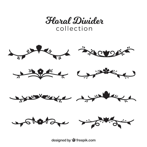 Download Dividers collection with floral ornaments | Free Vector