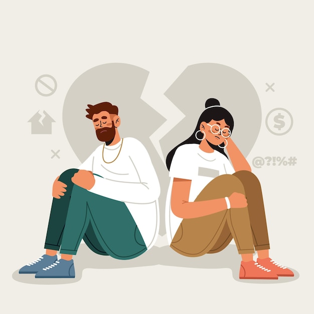 Free Vector Divorce illustration concept