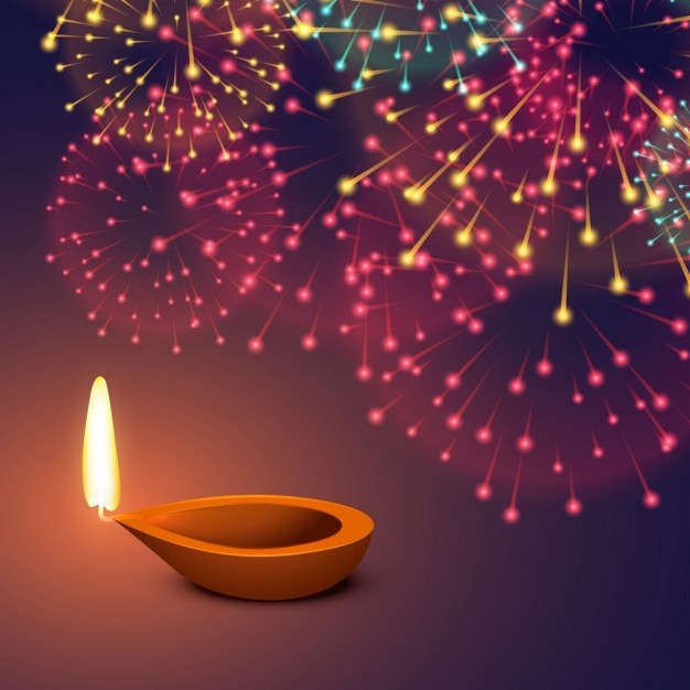 Diwali background with fireworks
