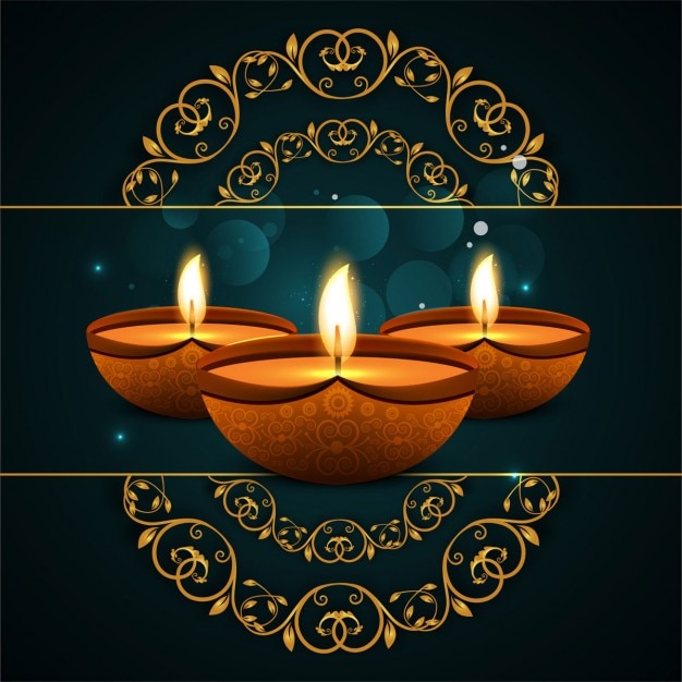 Diwali background with ornamental shapes