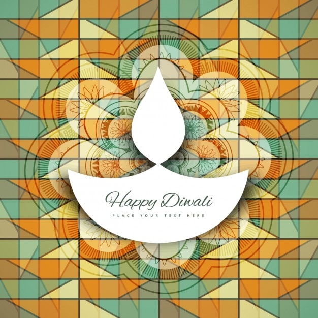 Diwali card with geometrical pattern