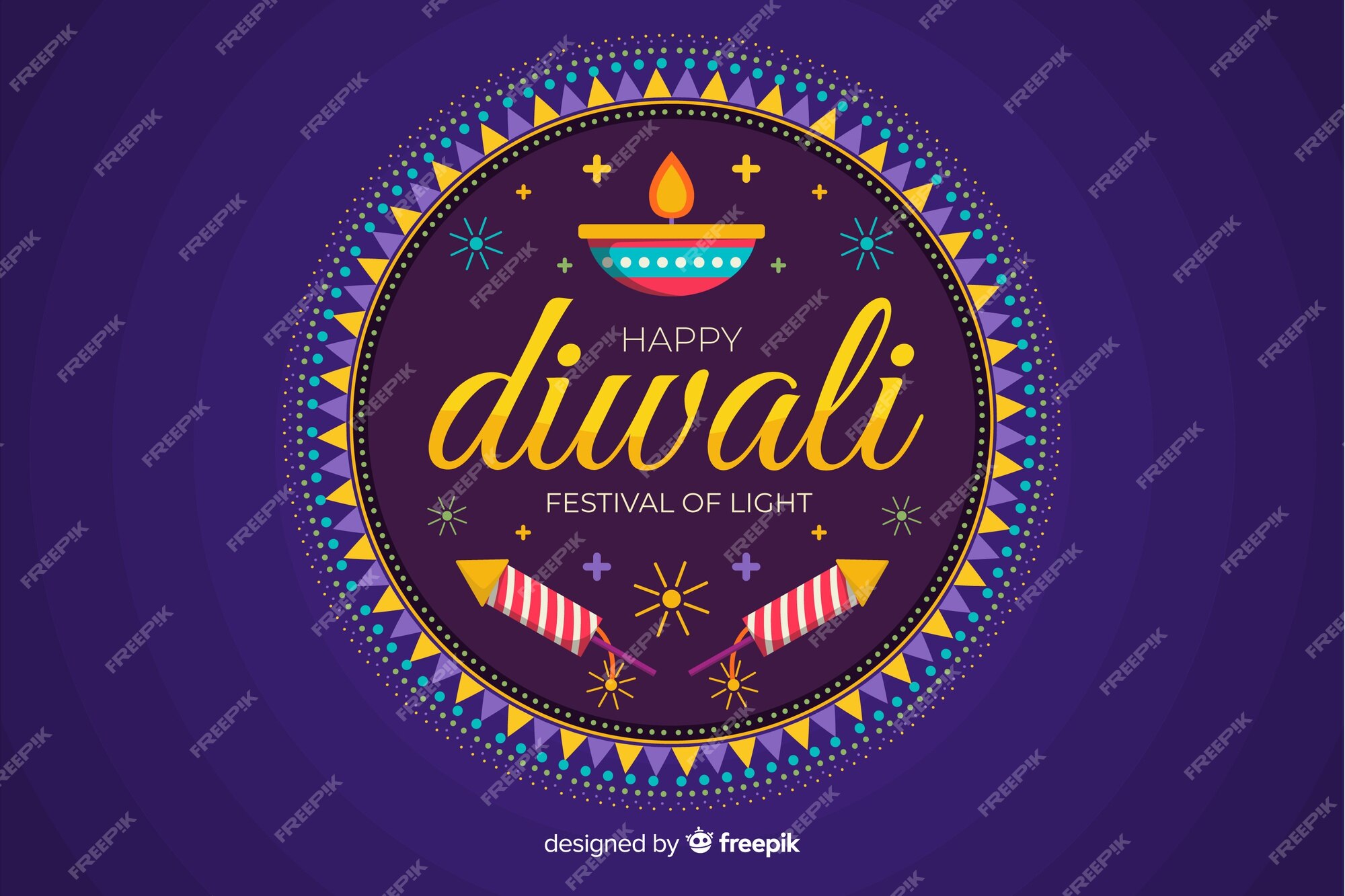 Free Vector | Diwali concept with flat design background