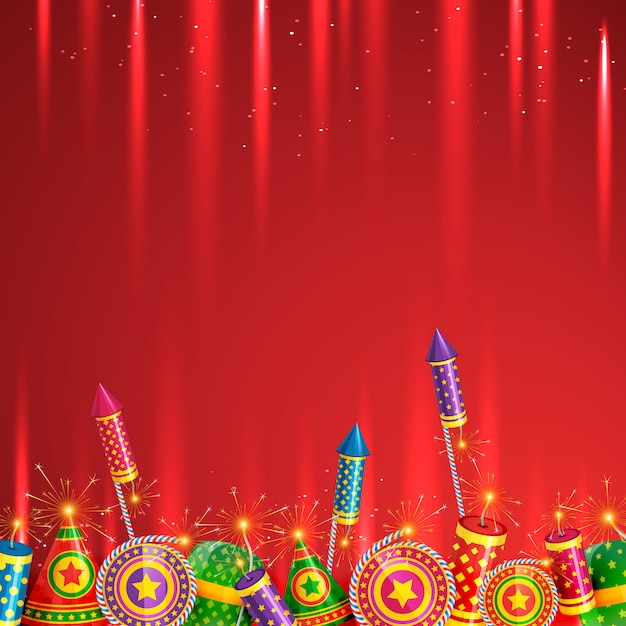 Premium Vector Diwali Crackers Background 5808