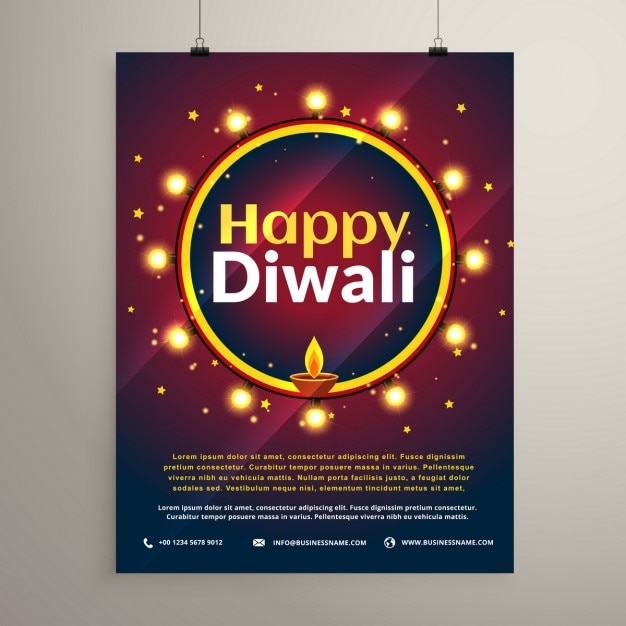 Diwali dark booklet with lights