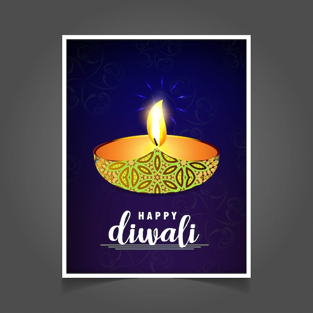 Free Vector | Diwali design with purple background and typography vector