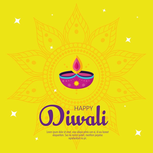 Premium Vector | Diwali festival holiday with candle decoration and ...