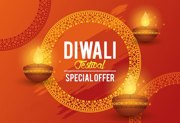 Premium Vector | Diwali festival indian offer banner design