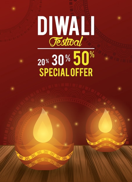 Premium Vector | Diwali festival indian offer banner design