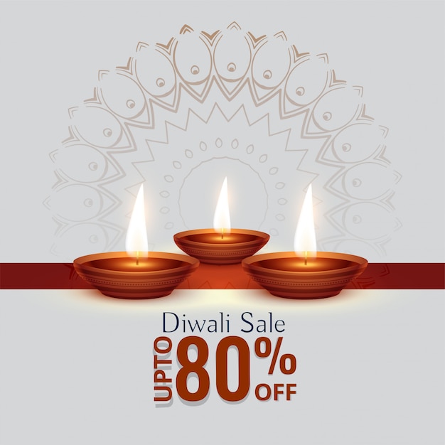 Diwali festival sale background with three\
diya