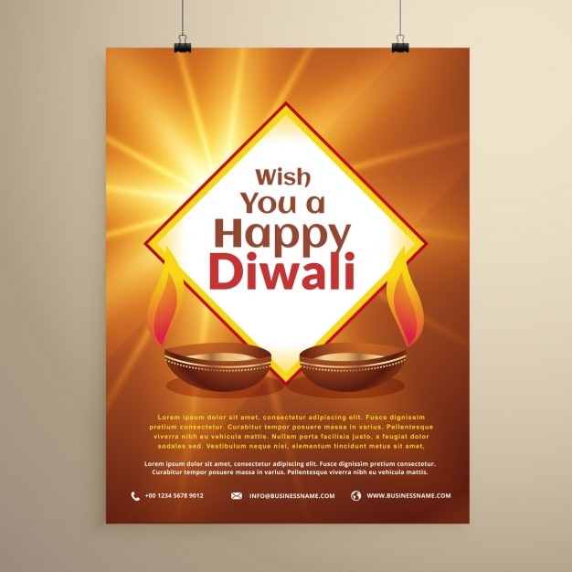 Diwali glossy brochure with candles