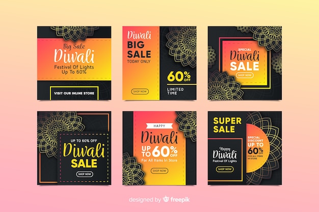 Download Free Download This Free Vector Diwali Instagram Post Collection With Use our free logo maker to create a logo and build your brand. Put your logo on business cards, promotional products, or your website for brand visibility.