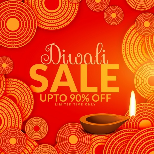 Free Vector | Diwali offers background of abstract circles