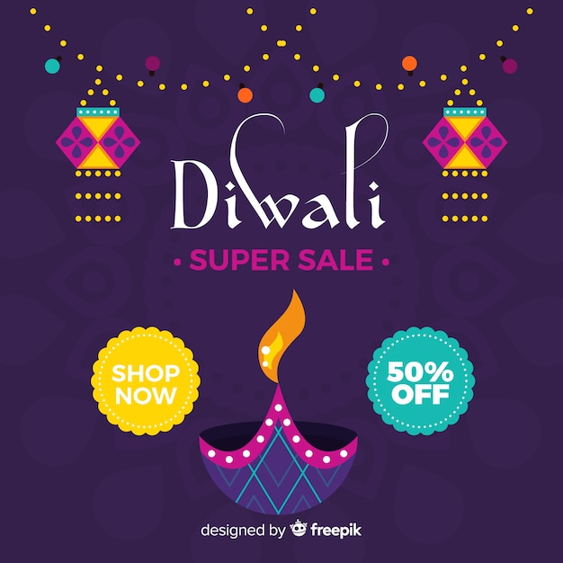 Free Vector | Diwali sale background