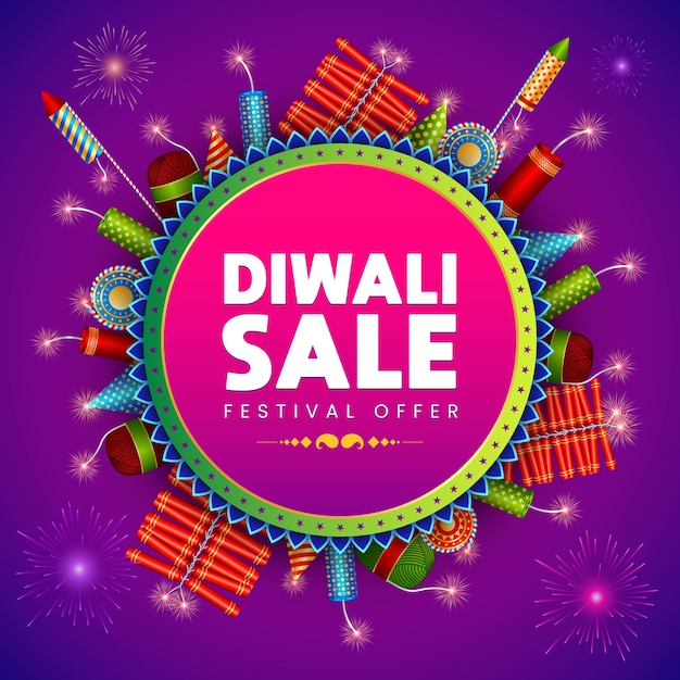 Premium Vector | Diwali sale banner, festival discount offer, bamber ...