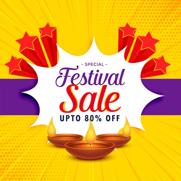 Diwali sale banner or poster design for\
festival season